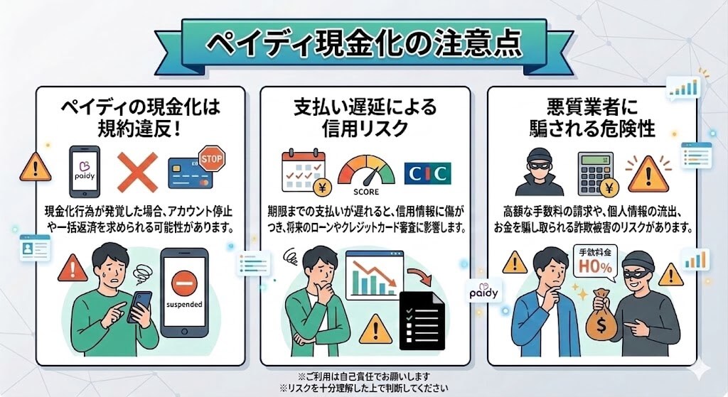 ペイディ利用枠を即日現金化する裏技はある?安全な優良業者や注意点も解説 208 gk-ペイディ現金化の注意点