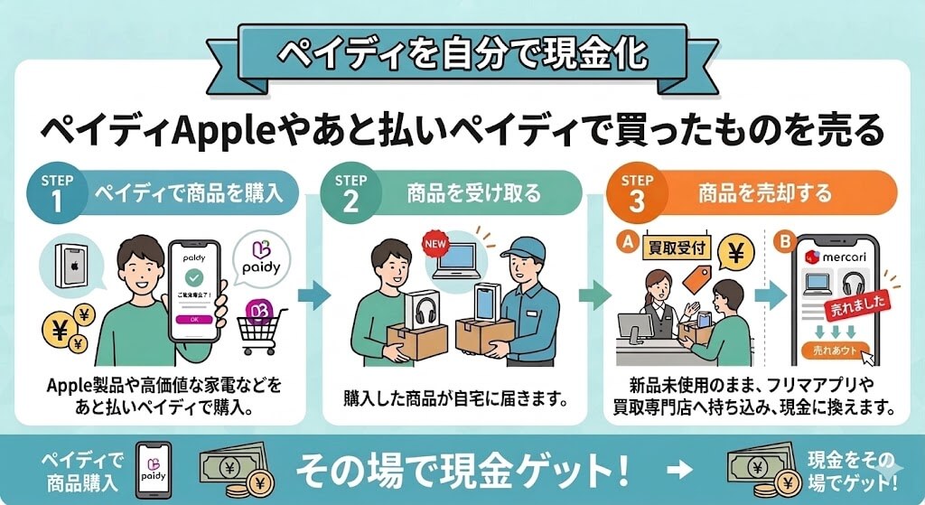 ペイディ利用枠を即日現金化する裏技はある?安全な優良業者や注意点も解説 206 gk-ペイディ自分で現金化