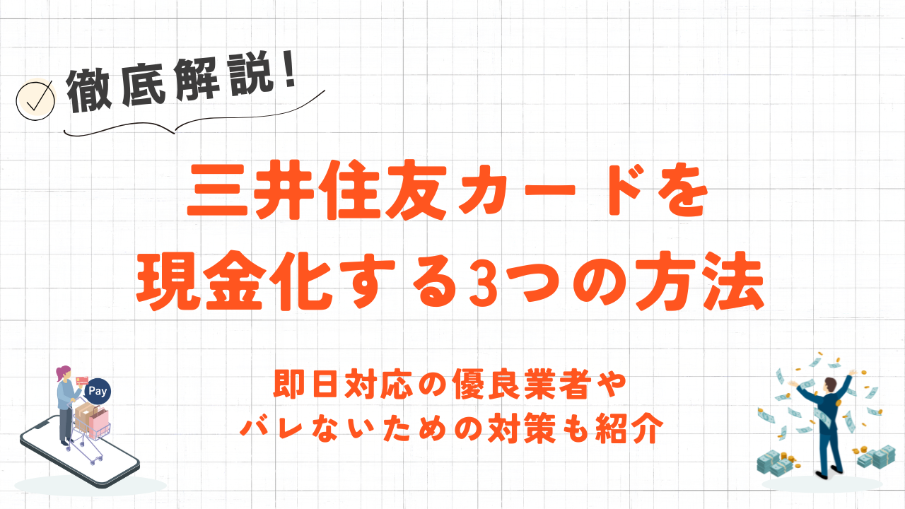 三井住友カードを現金化する3つの方法|即日対応の優良業者やバレないための対策も紹介 1 三井住友カードを現金化する3つの方法|即日対応の優良業者やバレないための対策も紹介 1