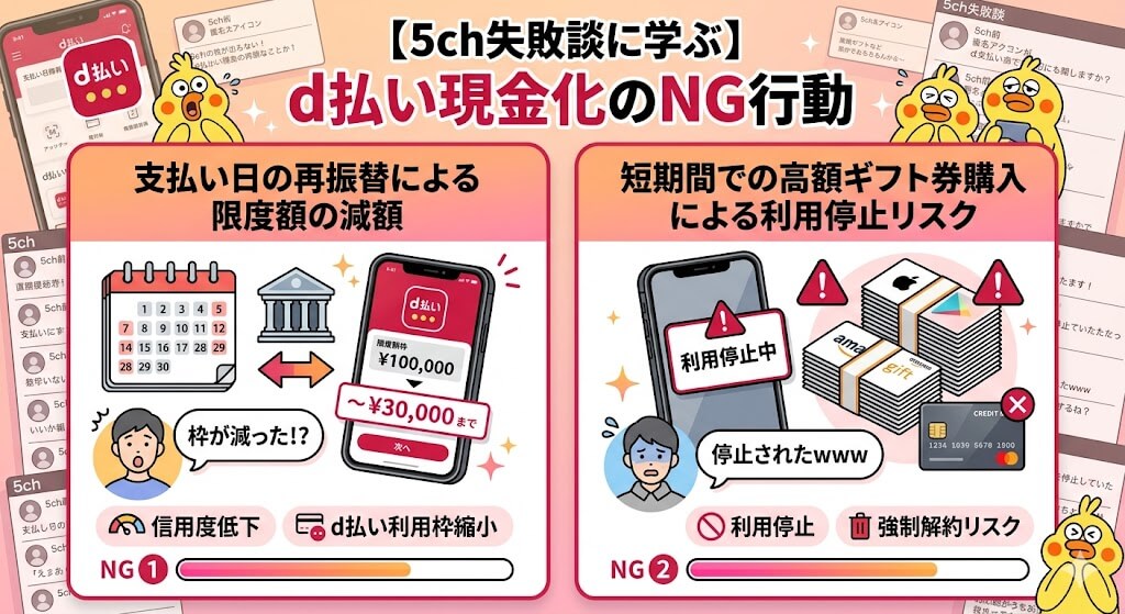 gk-d払い現金化のNG行動