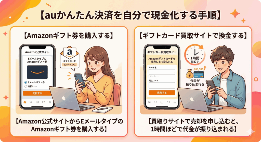 auかんたん決済を自分で現金化する手順