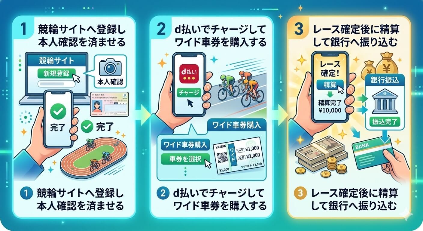 gk-d払いを競輪で現金化する手順