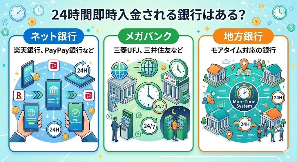 GK-24時間入金の銀行