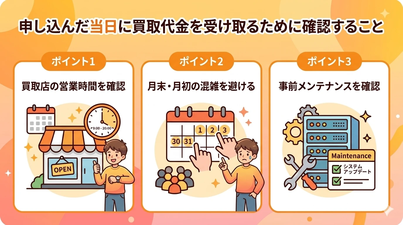 【2026年3月最新】Appleギフトカード買取の優良店10選と注意点 387 GK-申し込んだ当日にAppleギフトカードの買取代金を受け取るために確認すること