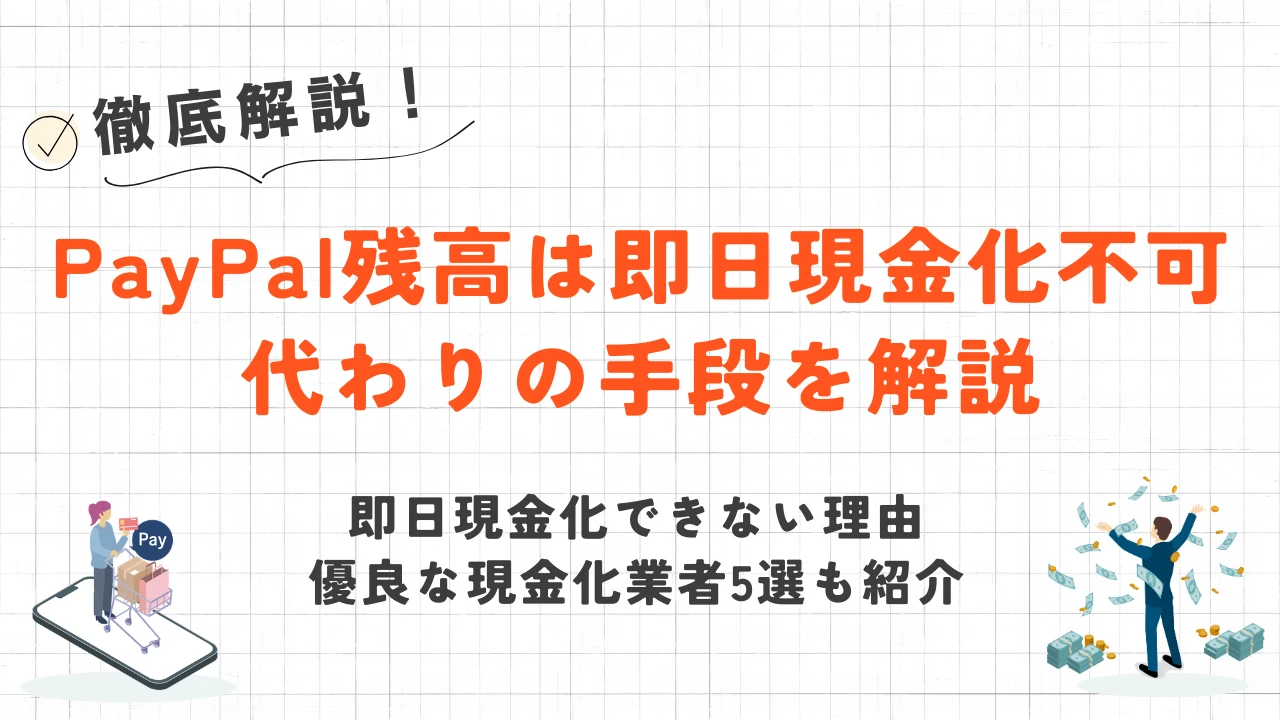 【2026年3月最新】PayPal残高は即日現金化できる？代替手段も解説 1