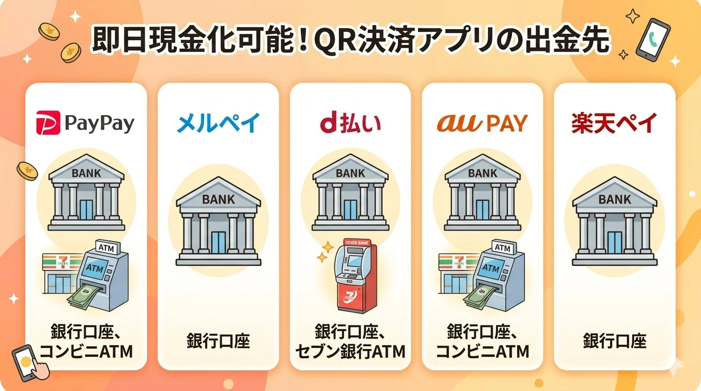 GK-QRコード決済・バーコード決済を即日で現金化できるアプリ一覧