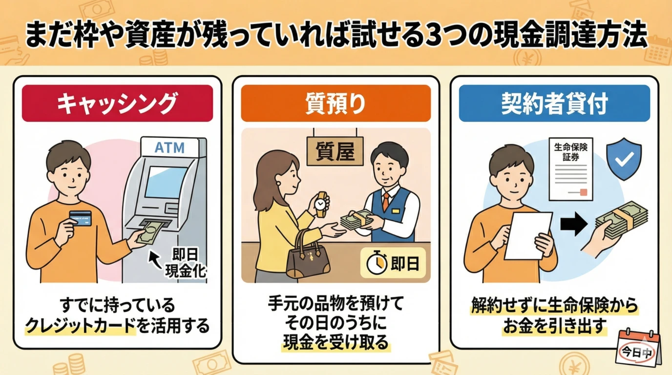 GK-まだ枠や資産が残っていれば試せる3つの現金調達方法