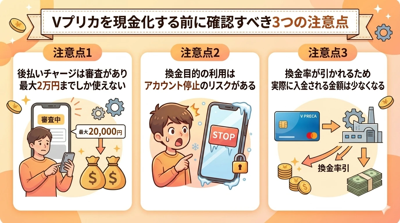 【2026年3月最新】Vプリカ現金化の全手順!注意点と安全な優良業者 119 GK-Vプリカを現金化する前に確認すべき3つの注意点