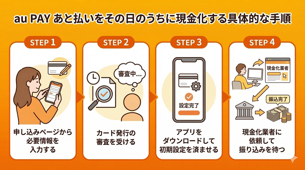 GK_au PAY あと払いをその日のうちに現金化する具体的な手順