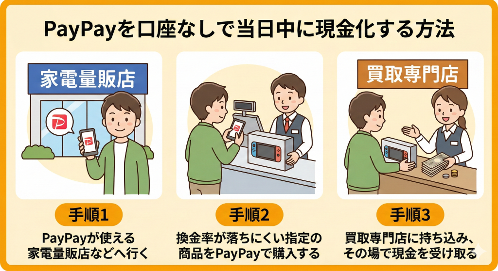PayPayを口座なしで現金化する方法|即日対応の優良業者も紹介 9 Gemini_Generated_Image_1gqasn1gqasn1gqa