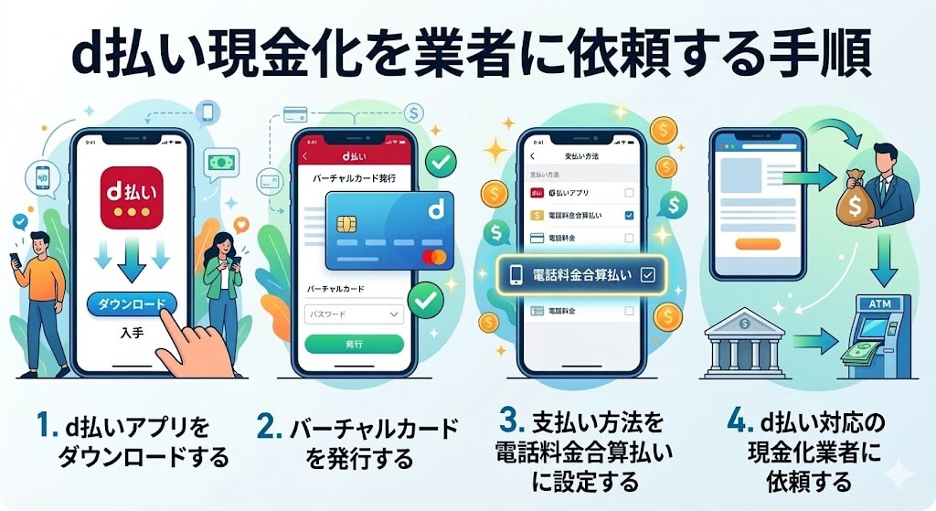 gk-d払いを業者で現金化する手順