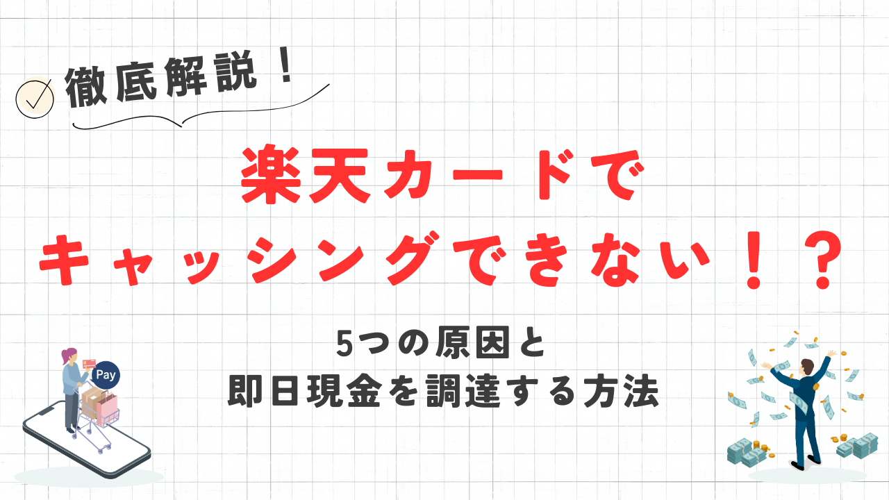楽天カードでキャッシングできない！？5つの原因と即日現金を調達する方法 1
